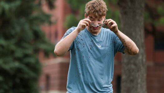 A student participates in an activity at the QUASAR Camp at UNK.