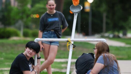 Students participate in an activity at the QUASAR Camp at UNK.