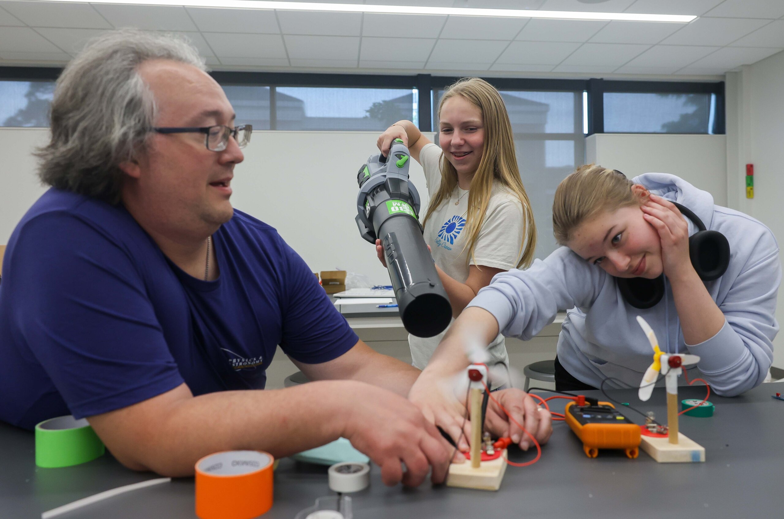 Students participate in an activity at the QUASAR Camp at UNK.