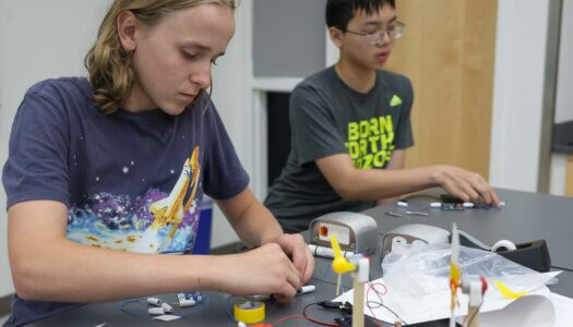 Students participate in an activity at the QUASAR Camp at UNK.