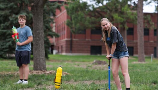 Students participate in an activity at the QUASAR Camp at UNK.