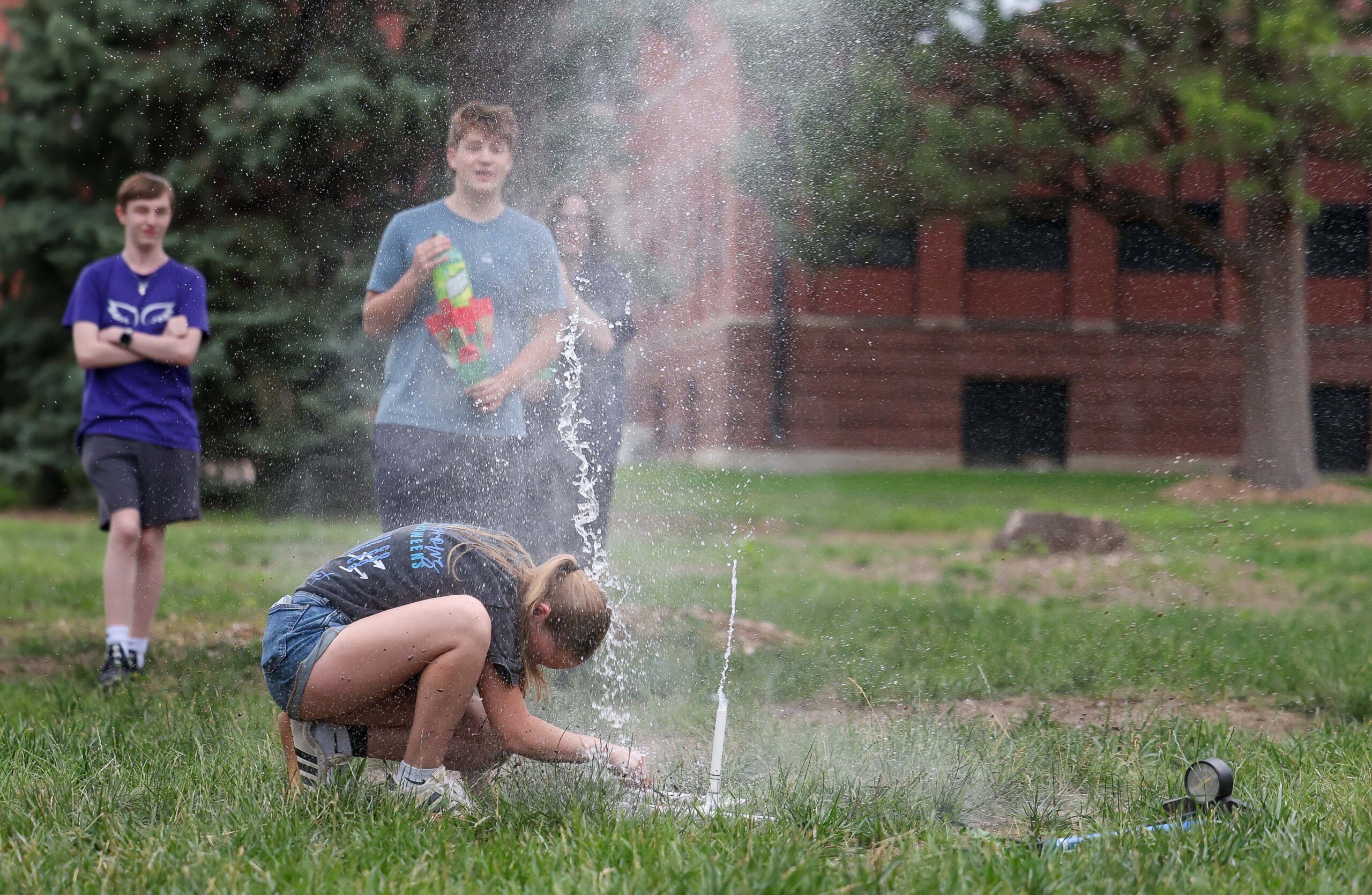 Students participate in an activity at the QUASAR Camp at UNK.