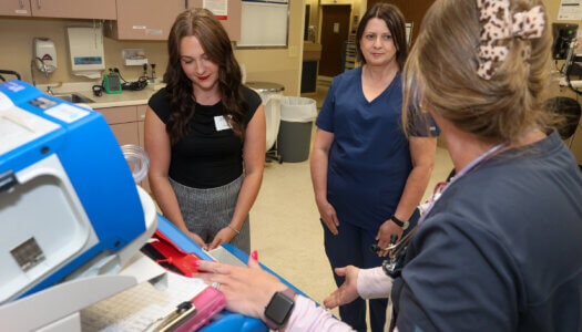 UNK students Addie Karo and Angela Young participate in the Rural Immersion Program.