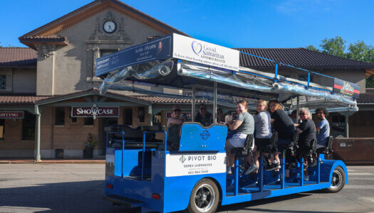 UNK students tour Hastings on an alcohol-free party bike.