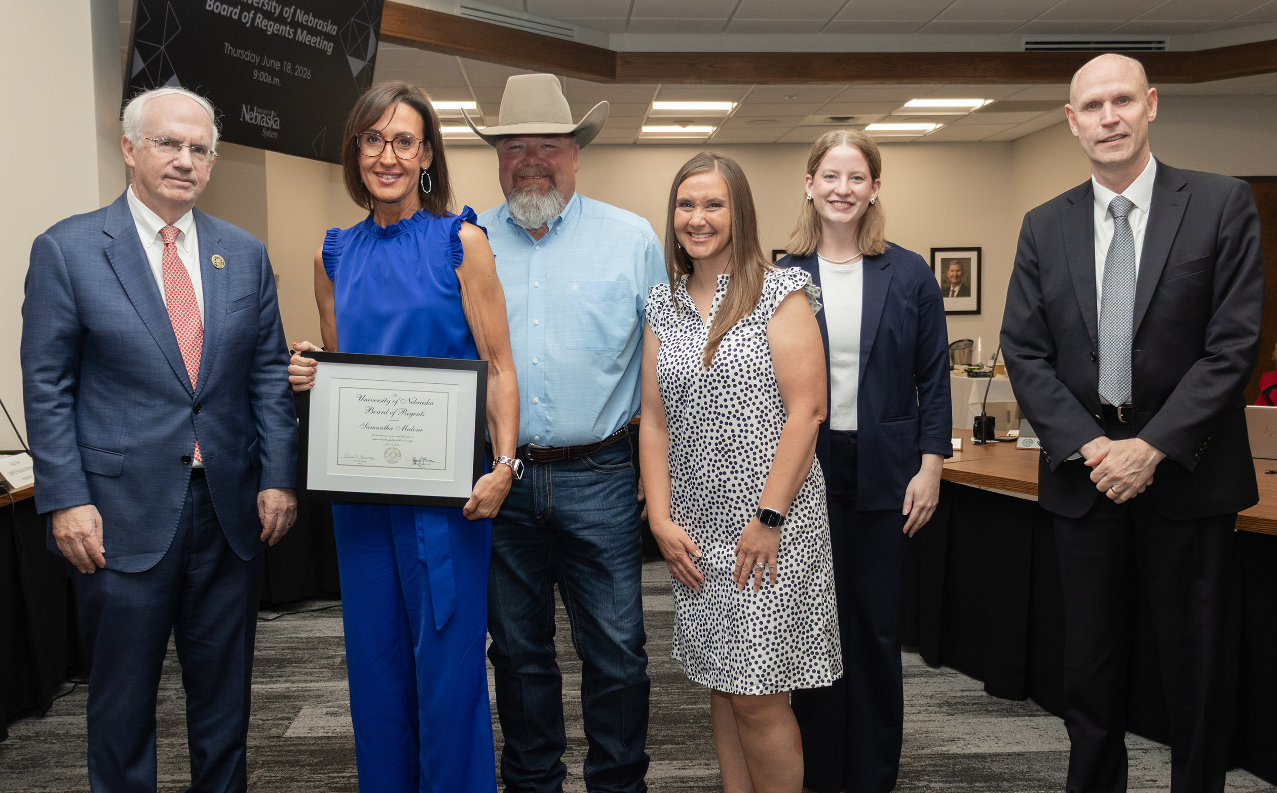 Samantha Malone receives KUDOS award from University of Nebraska Board of Regents