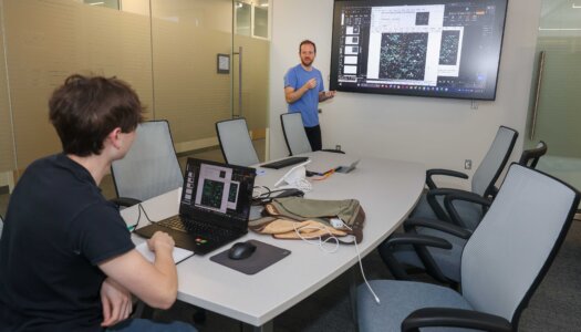 Andrew Yemma and Brandon Marshall discuss their astrophysics research.