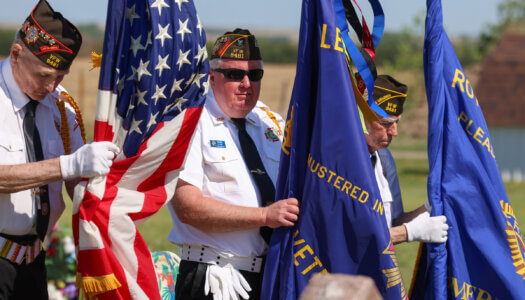 Ted Eichholz is pictured during the Memorial Day ceremony in Pleasanton.