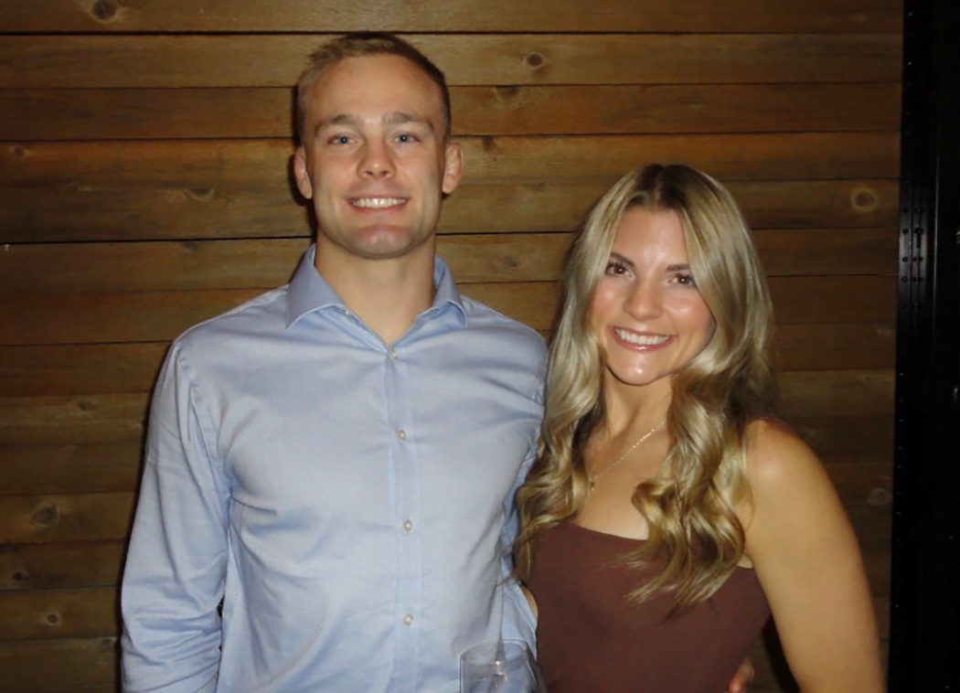 Gavyn Brauer is pictured with his fiancée Emily Hendren.