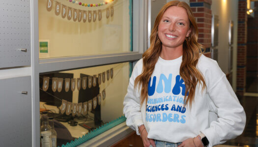 Jenna Rauert poses for a photo in the UNK Department of Communication Disorders.