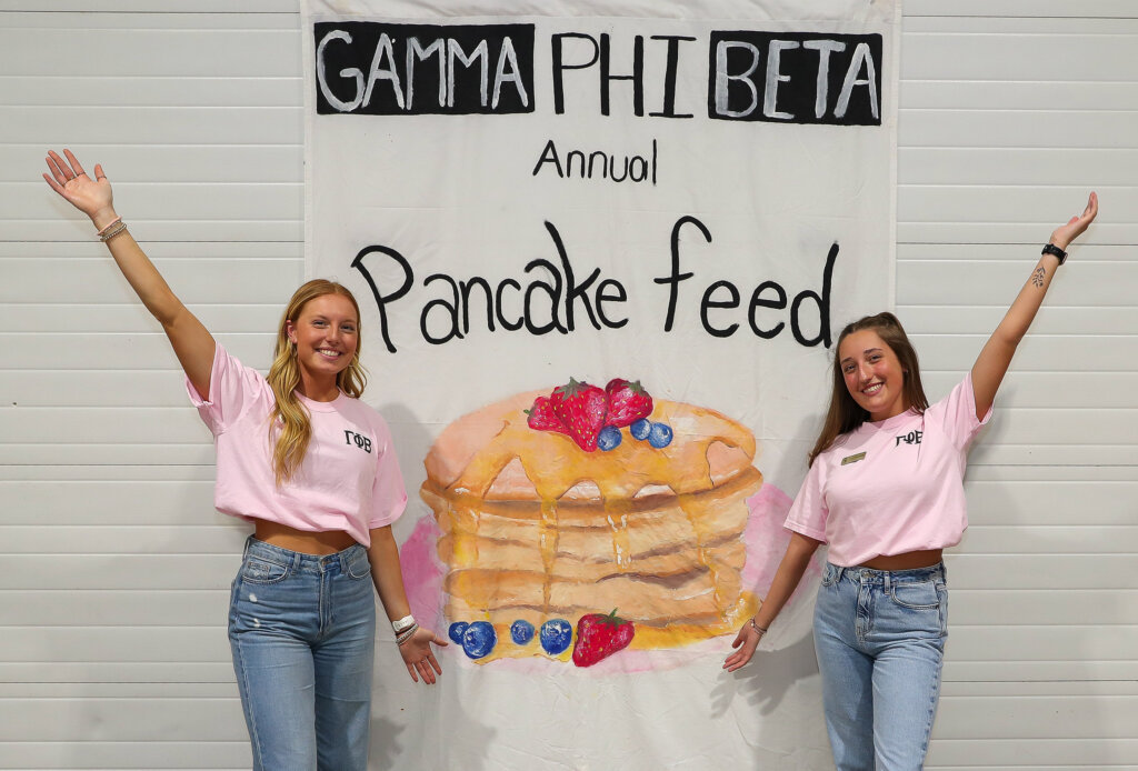 Jenna Rauert is pictured during the Gamma Phi Beta pancake feed.