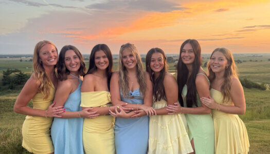 Jenna Rauert poses with other members of Gamma Phi Beta.