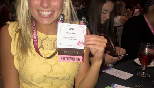 Jessica Rauert is pictured during a Gamma Phi Beta convention.