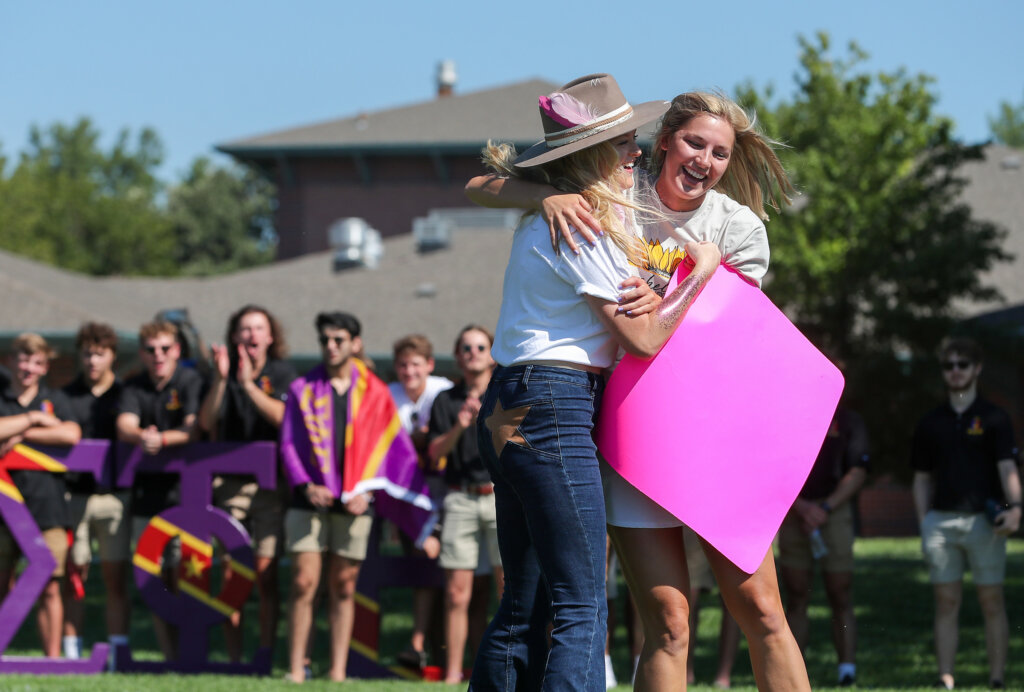 Jocelyn Rauert is pictured during Bid Day at UNK.