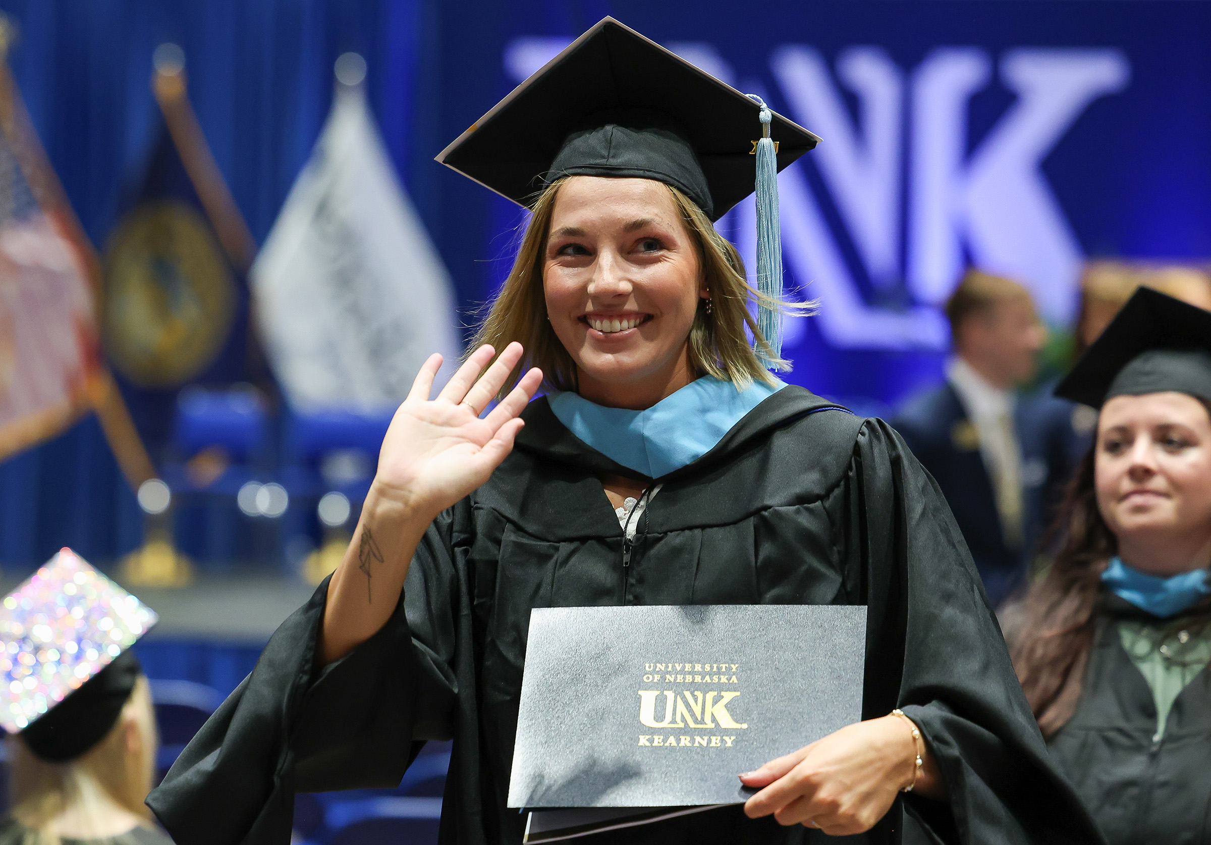 Jocelyn (Rauert) Childers is pictured during UNK spring commencement in 2023.