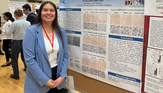 Laura Velasco is pictured during UNK Student Research and Creative Activity Day.