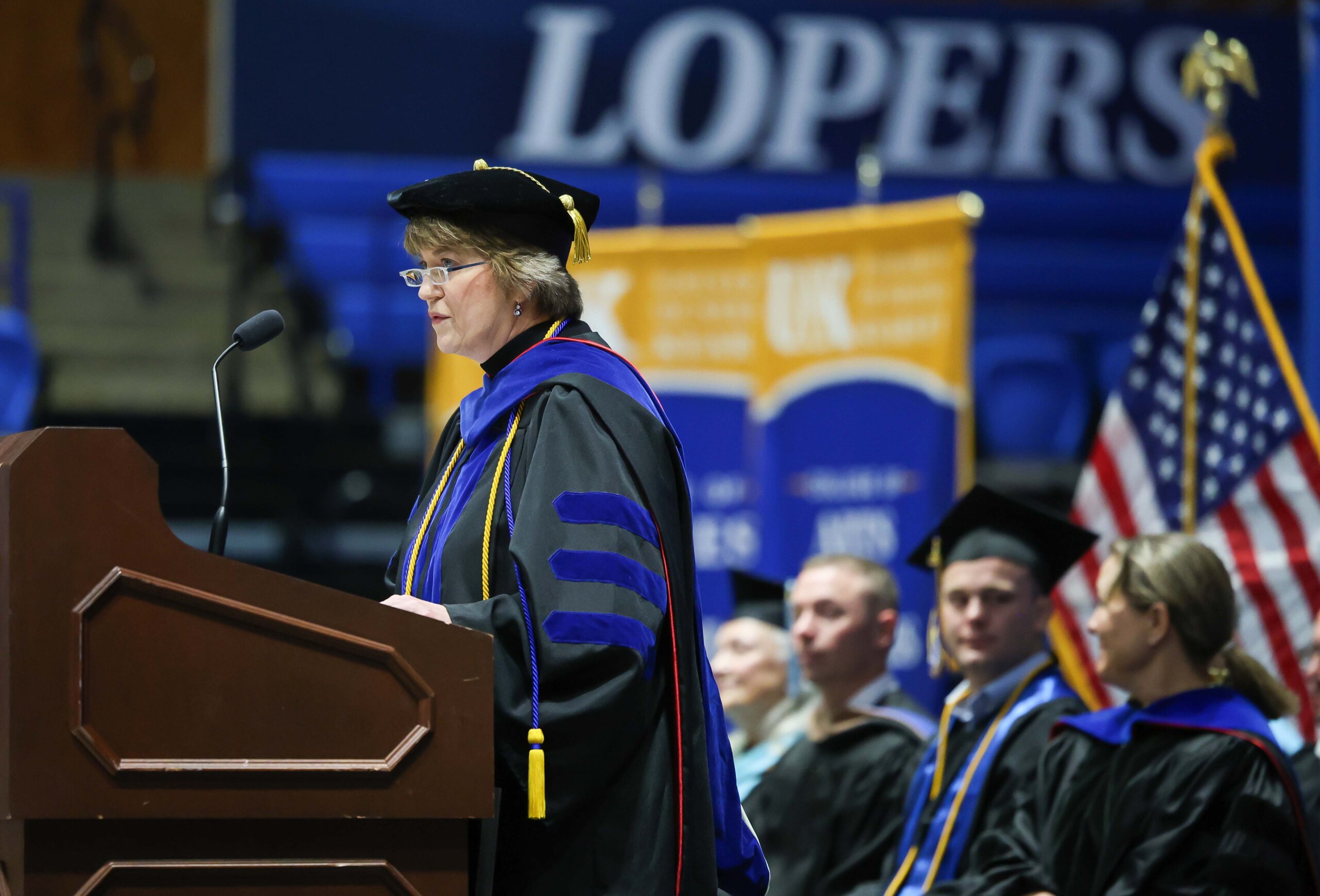 Students participate in summer commencement.