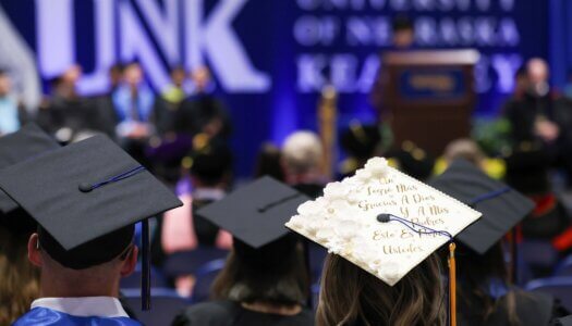 Students participate in summer commencement.