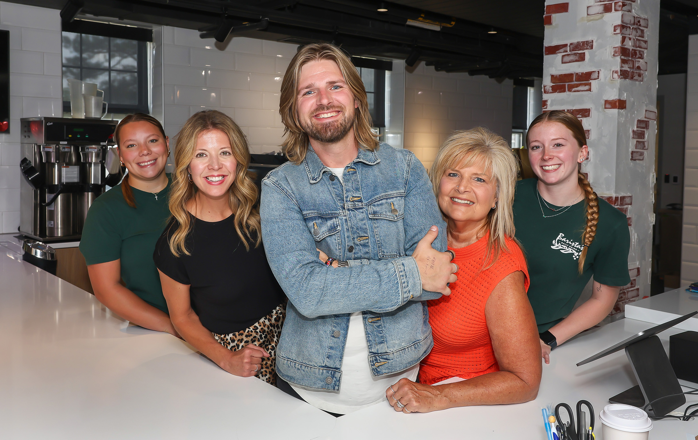 Barista's employees pose for a photo inside the UNK location.