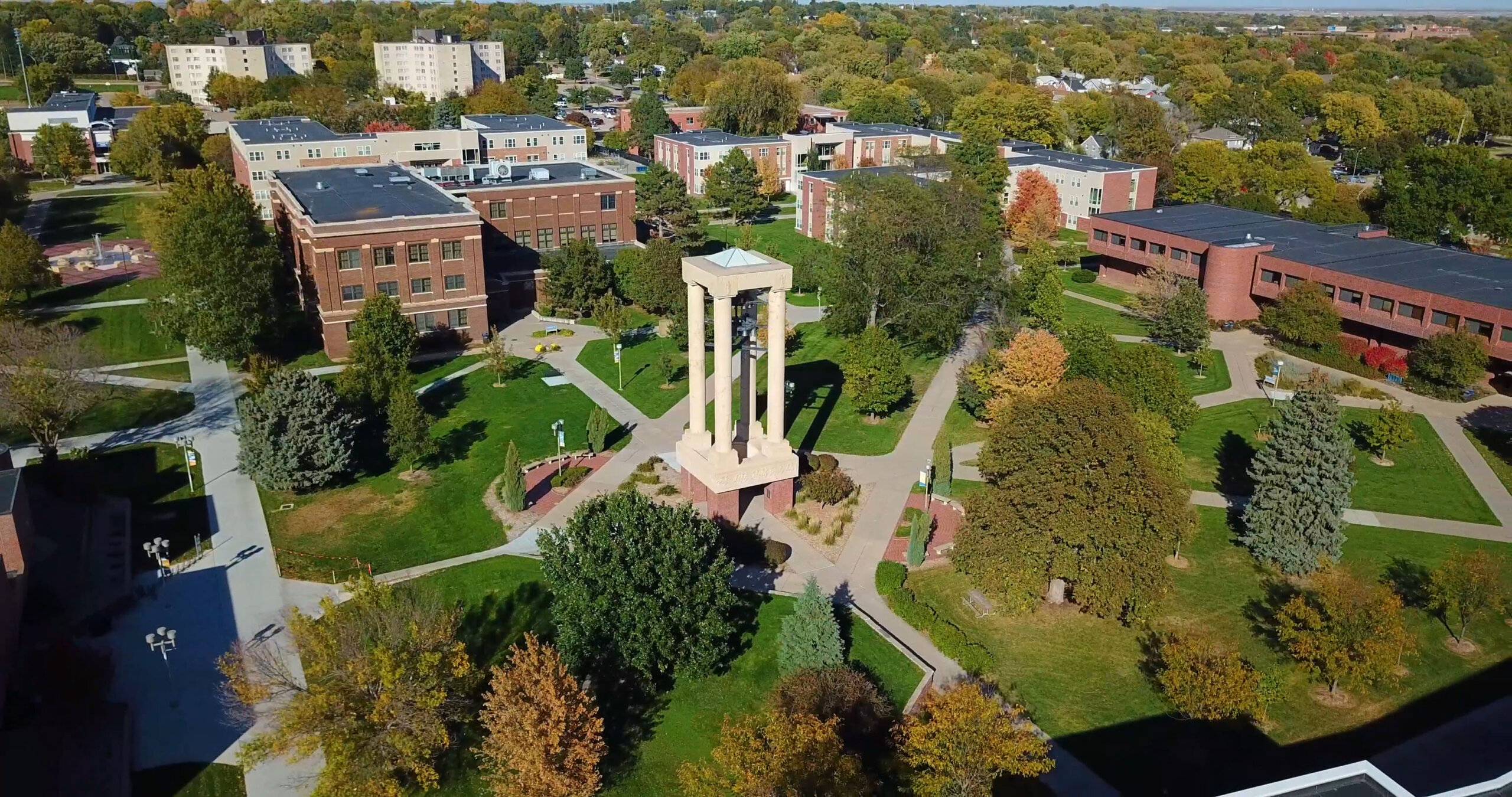 An aerial view of the UNK campus