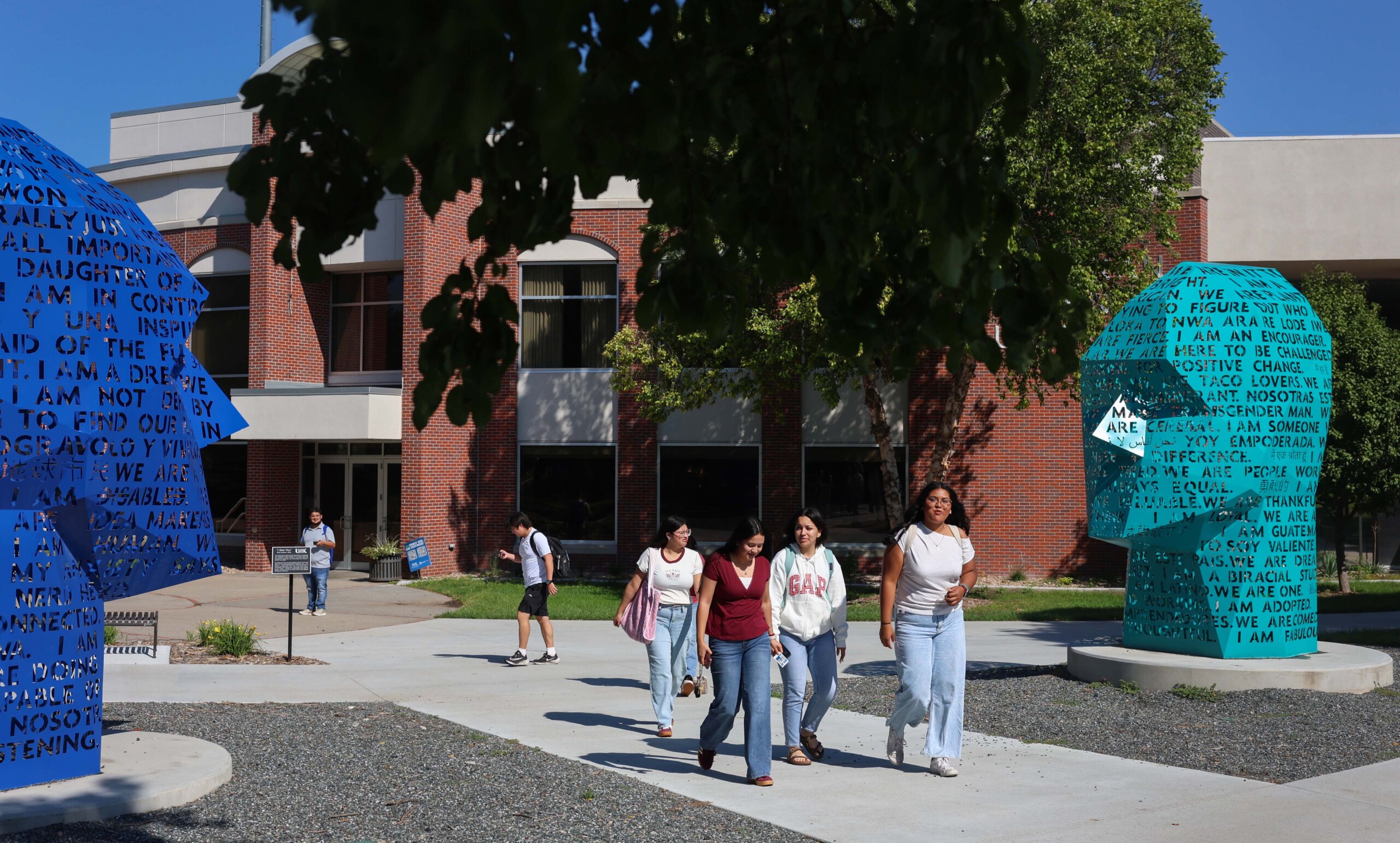 Students walk to class.