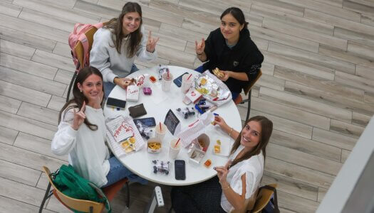 Students enjoy their Chick fil A.