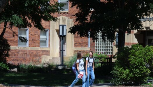Students walk to class.