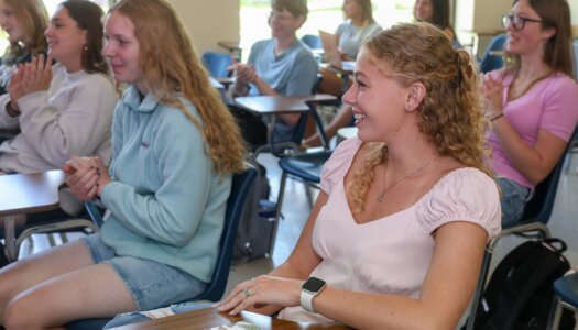Students attend class.