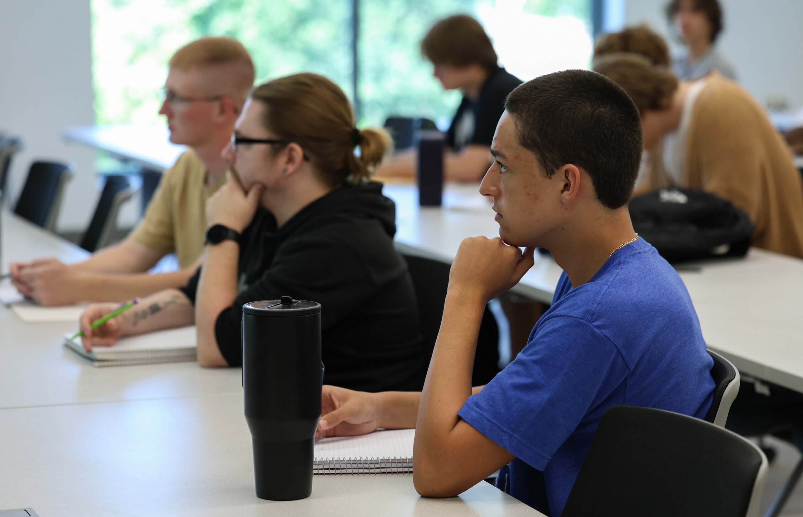 Students attend class.