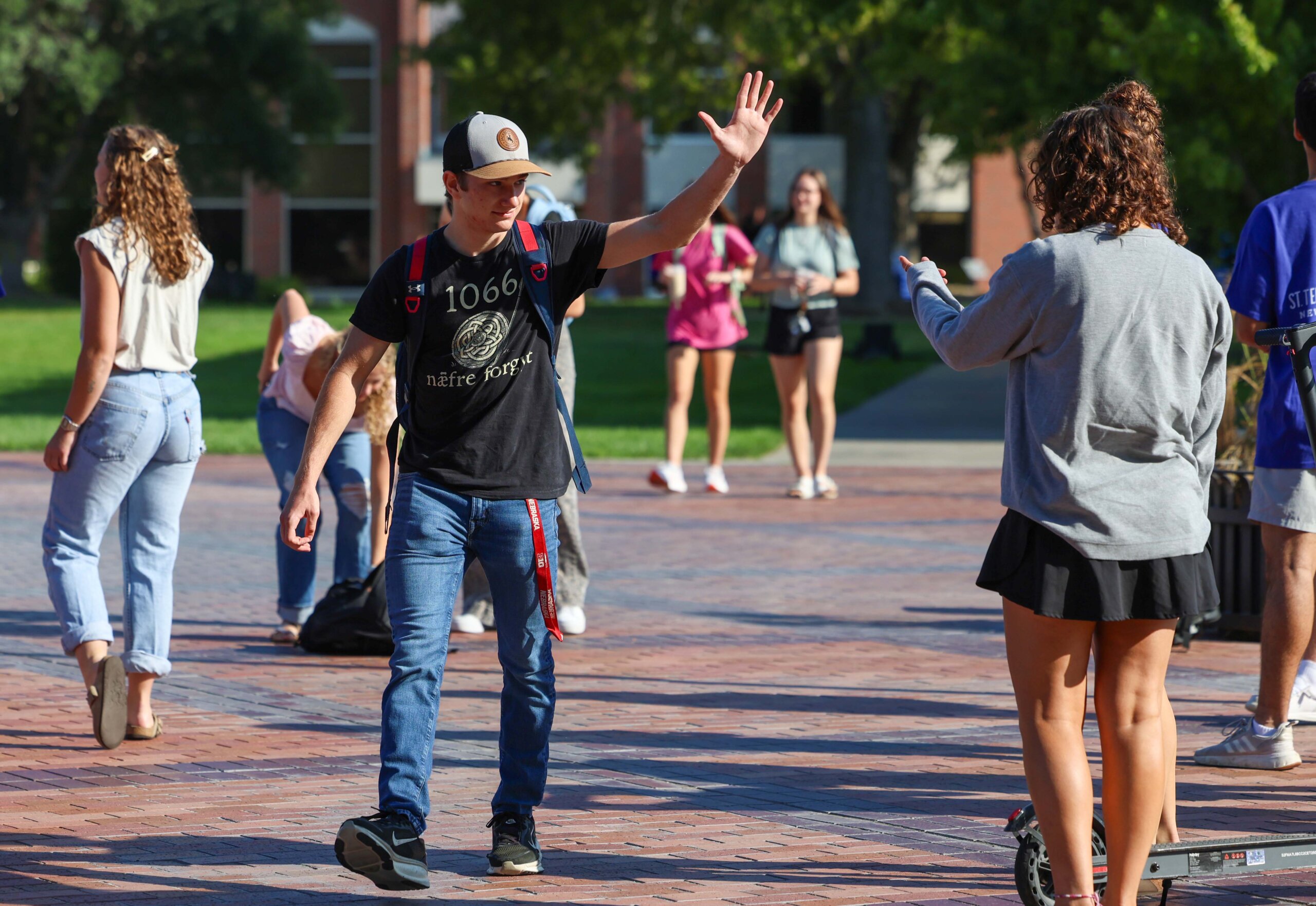 Students walk to class.