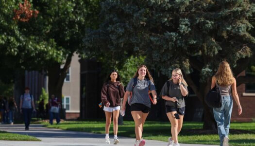 Students walk to class.