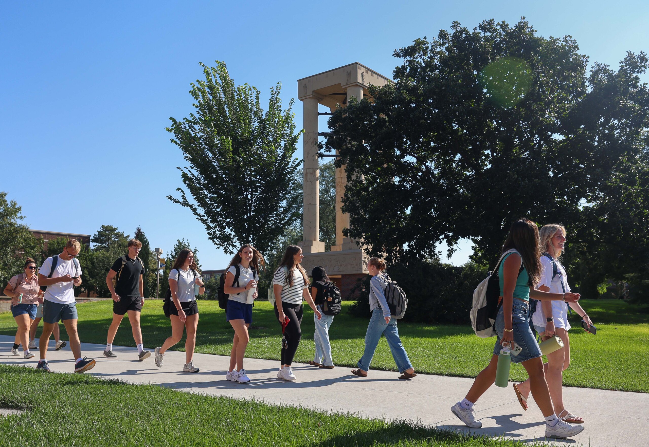 Students walk to class.