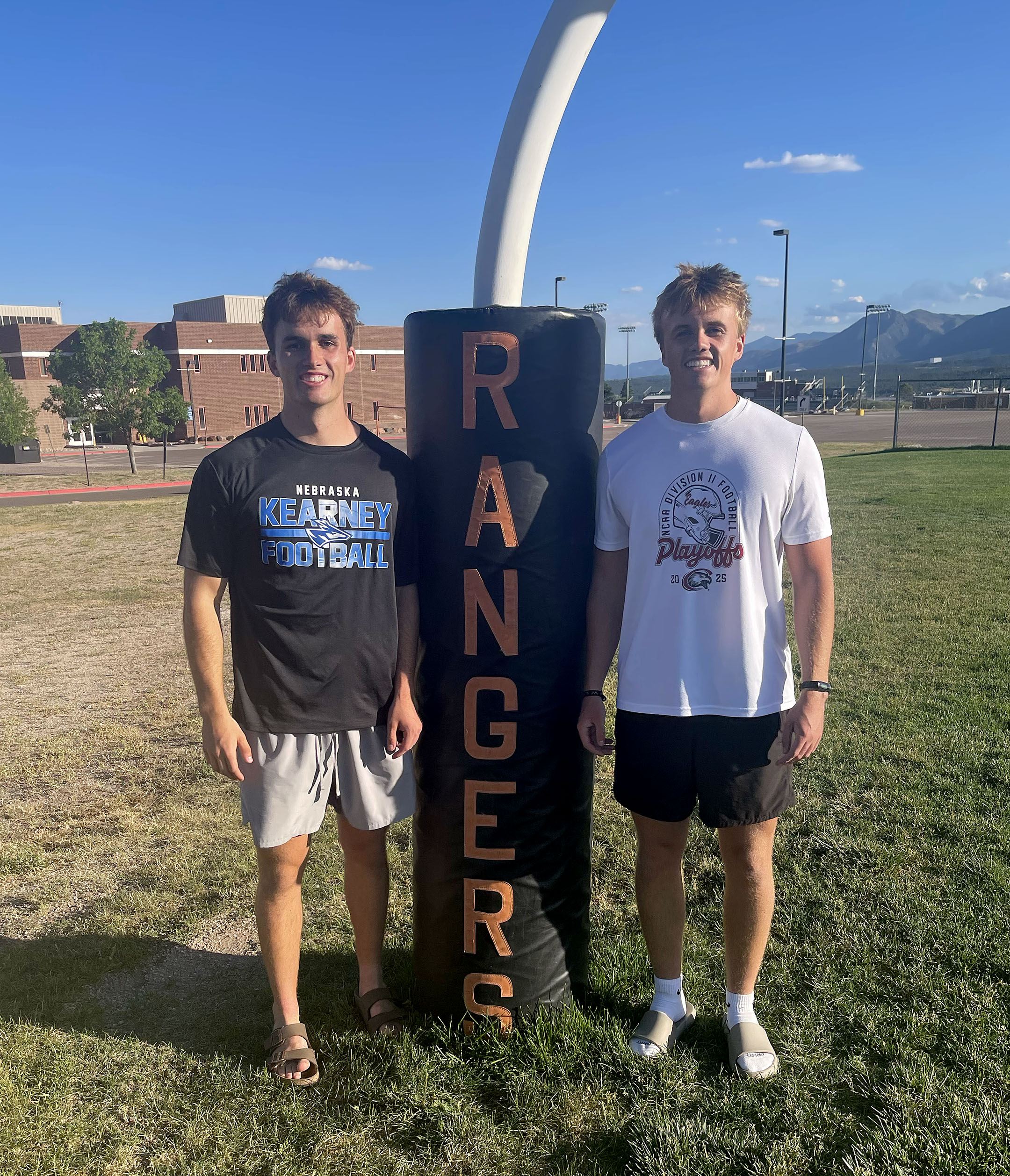 Trey and Shay Prichard are pictured at Lewis-Palmer High School in Monument, Colorado.