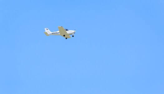 A Loper Flight Academy plane in flight.