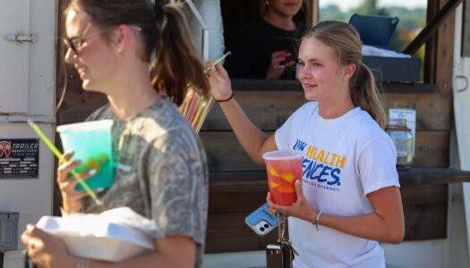 UNK students get lemonade from a food truck during the Loper Lot Party.