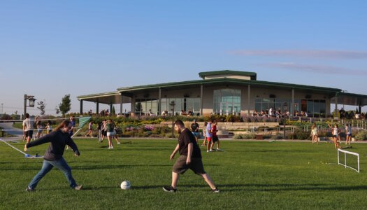 UNK students play soccer at Yanney Park.