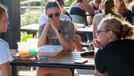 UNK students enjoy the Loper Lot Party.