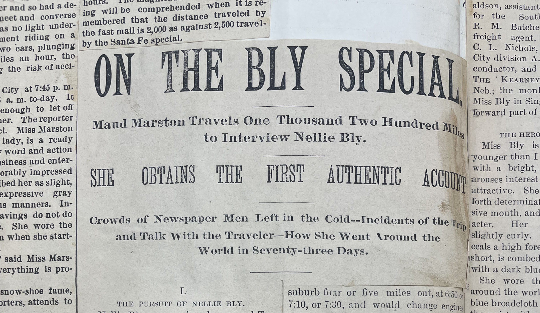 A Maud Marston story on Nellie Bly’s famous trip around the world.