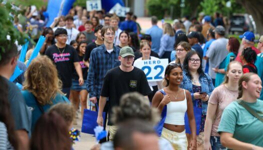 Students walk in the Parade of Lopers.