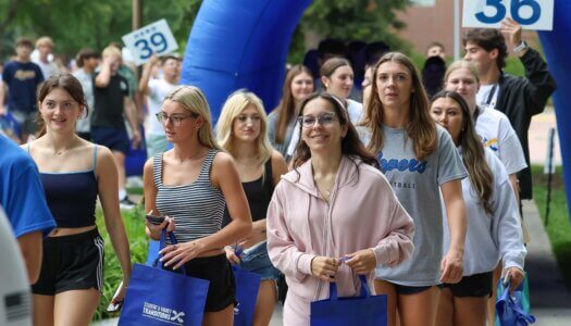Students walk in the Parade of Lopers.