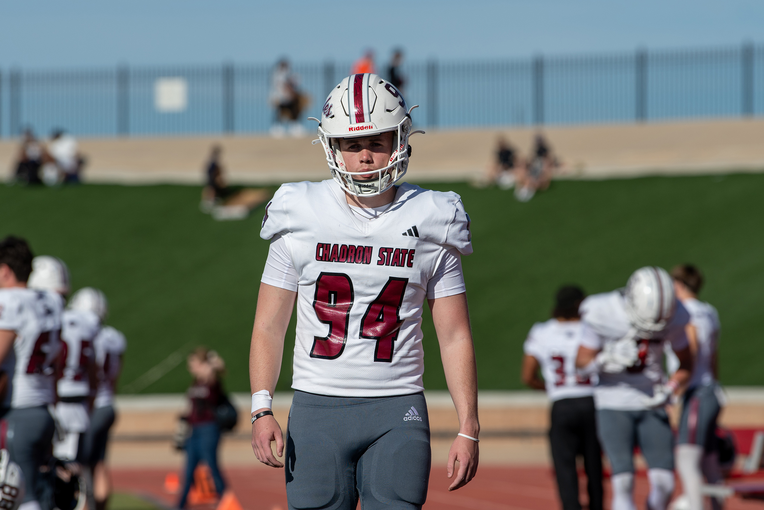 Shay Prichard is pictured on the Chadron State sideline.