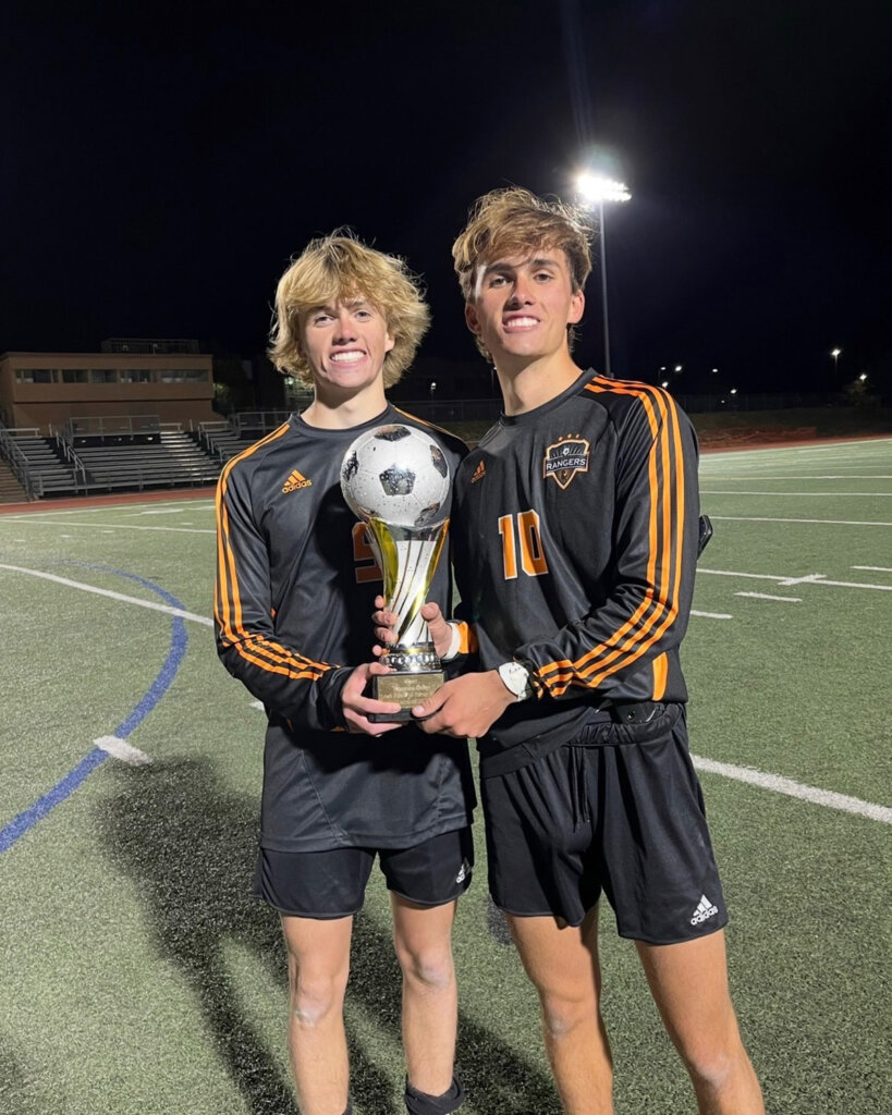 Shay and Trey Prichard during high school soccer.