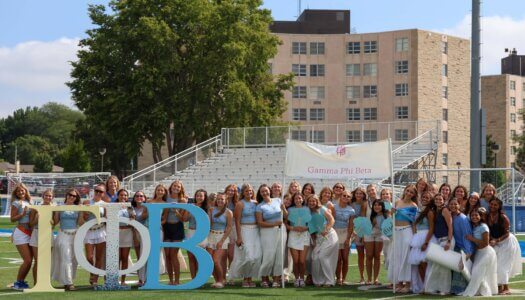 Gamma Phi Beta poses at Bid.