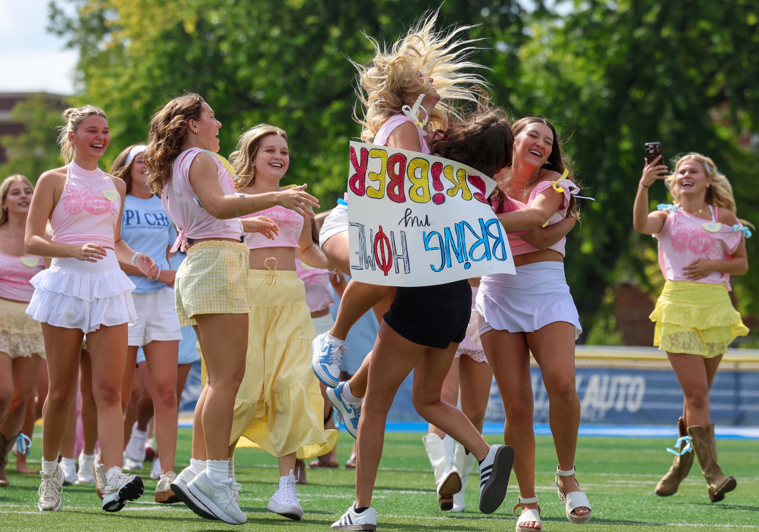 UNK sororities welcome new members at Bid Day.
