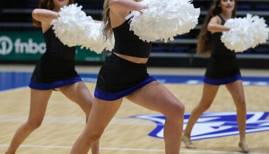 The Sapphires Dance Team performs at convocation.