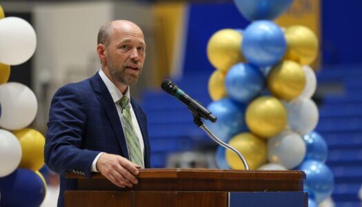 Kearney Mayor Jonathon Nikkila speaks at convocation.
