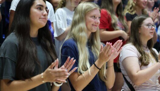New students participate in convocation.