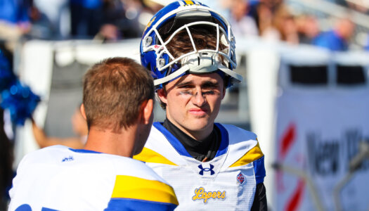 Trey Prichard is pictured on the UNK sideline.