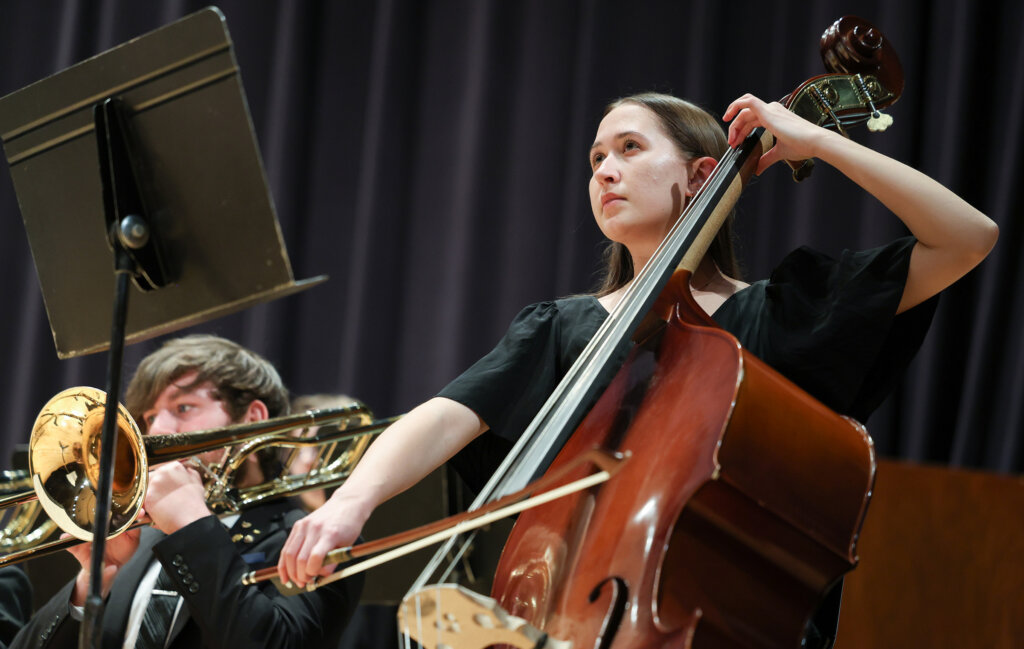 The UNK Wind Ensemble performs.
