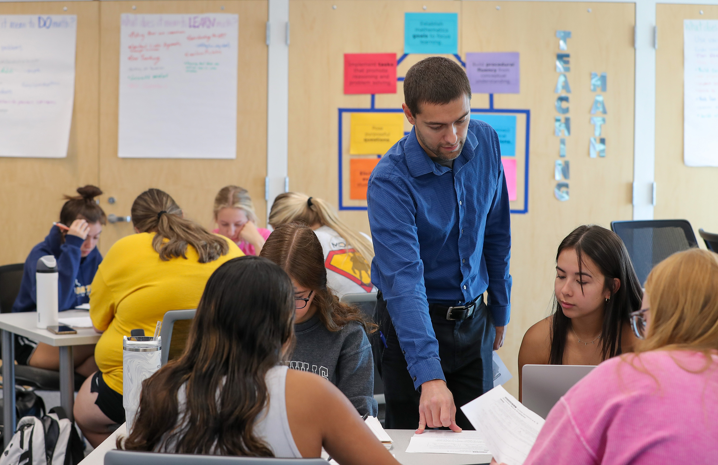 Associate professor Ted Rupnow teaches a class at UNK.