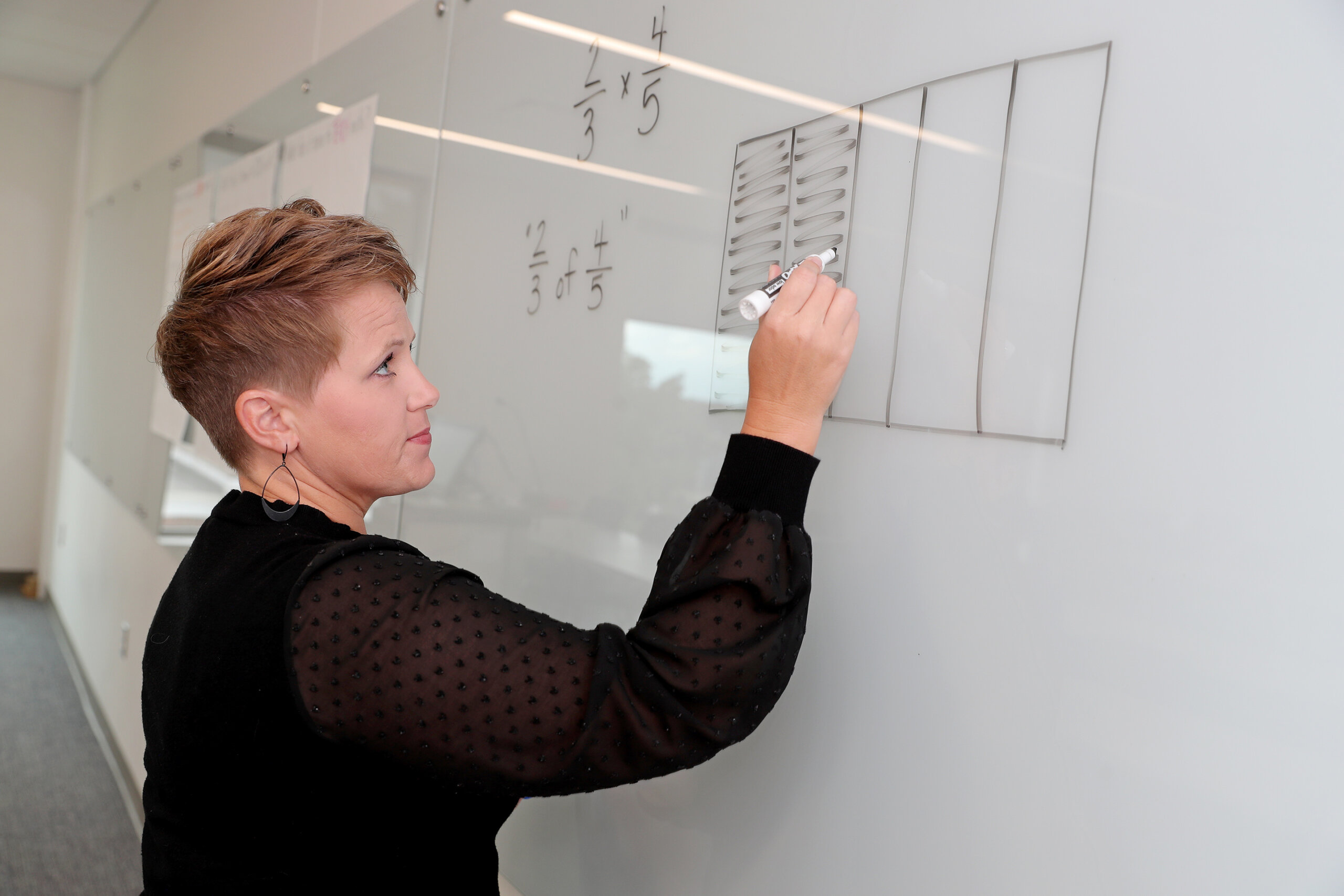 Professor Amy Nebesniak teaches a class at UNK.